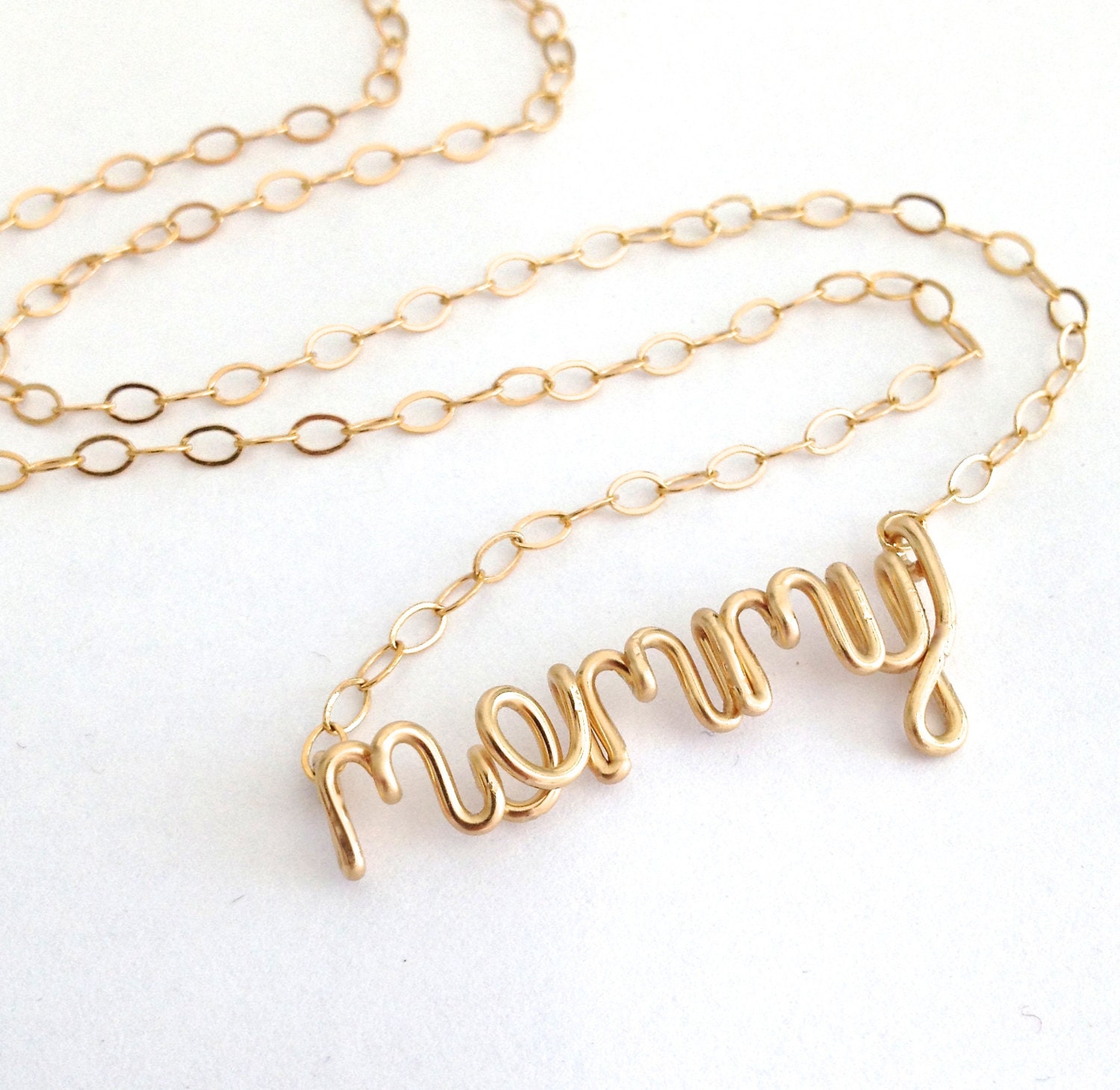 Solid 14k Gold Mommy Necklace New Mom Necklace Mom Necklace 4235