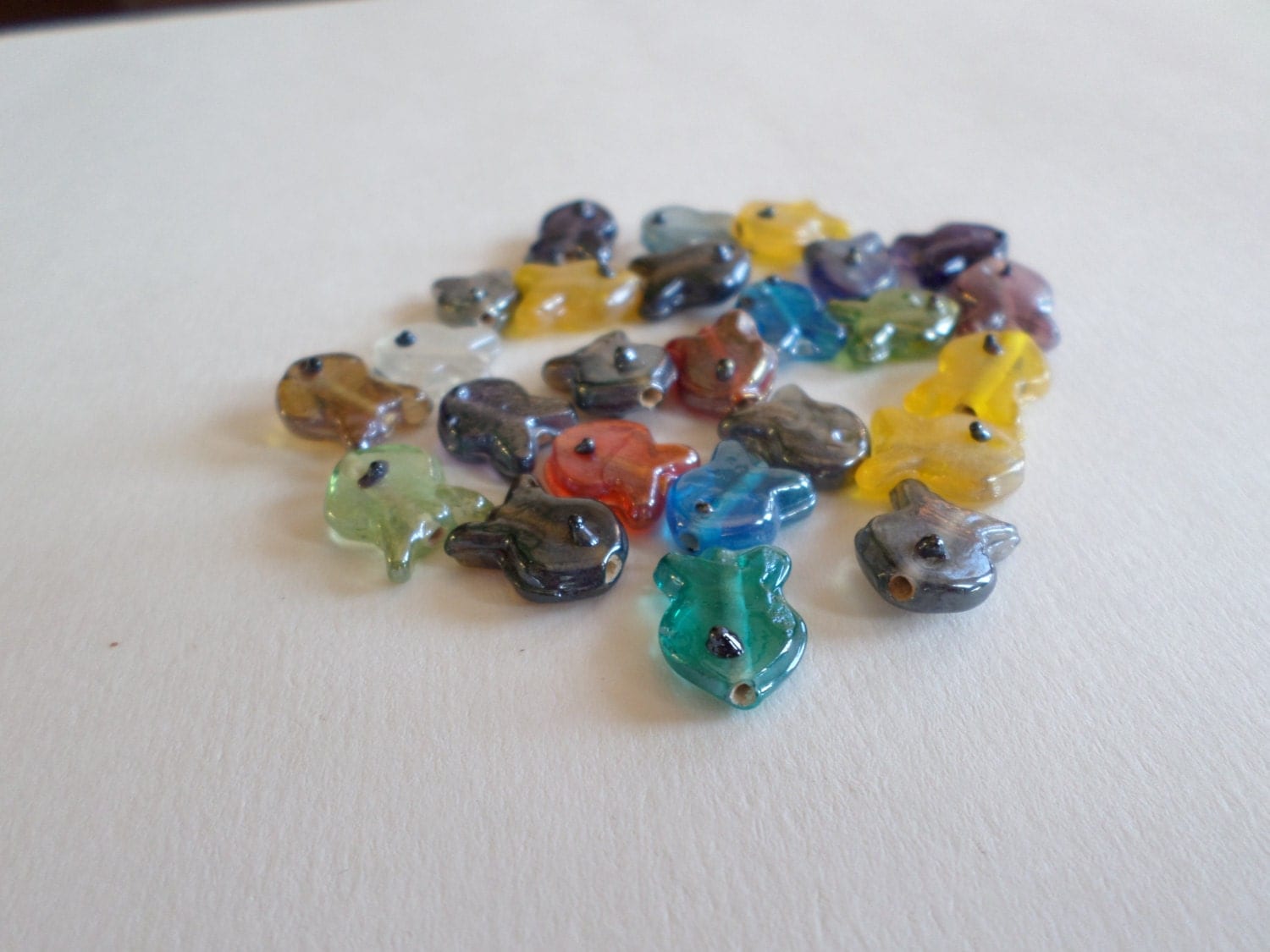 Multi Colored Lustre Glass Fish Beads