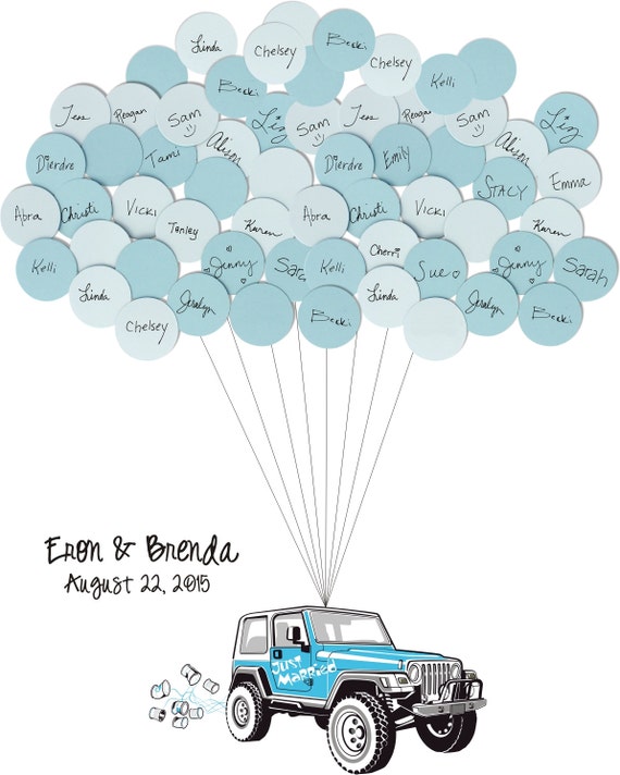 Wedding Guest Book Jeep Balloons