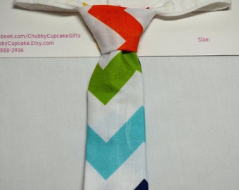 Little Man Necktie Orange Green Teal and Navy stripe baby boy tie Infant photo prop birthday
