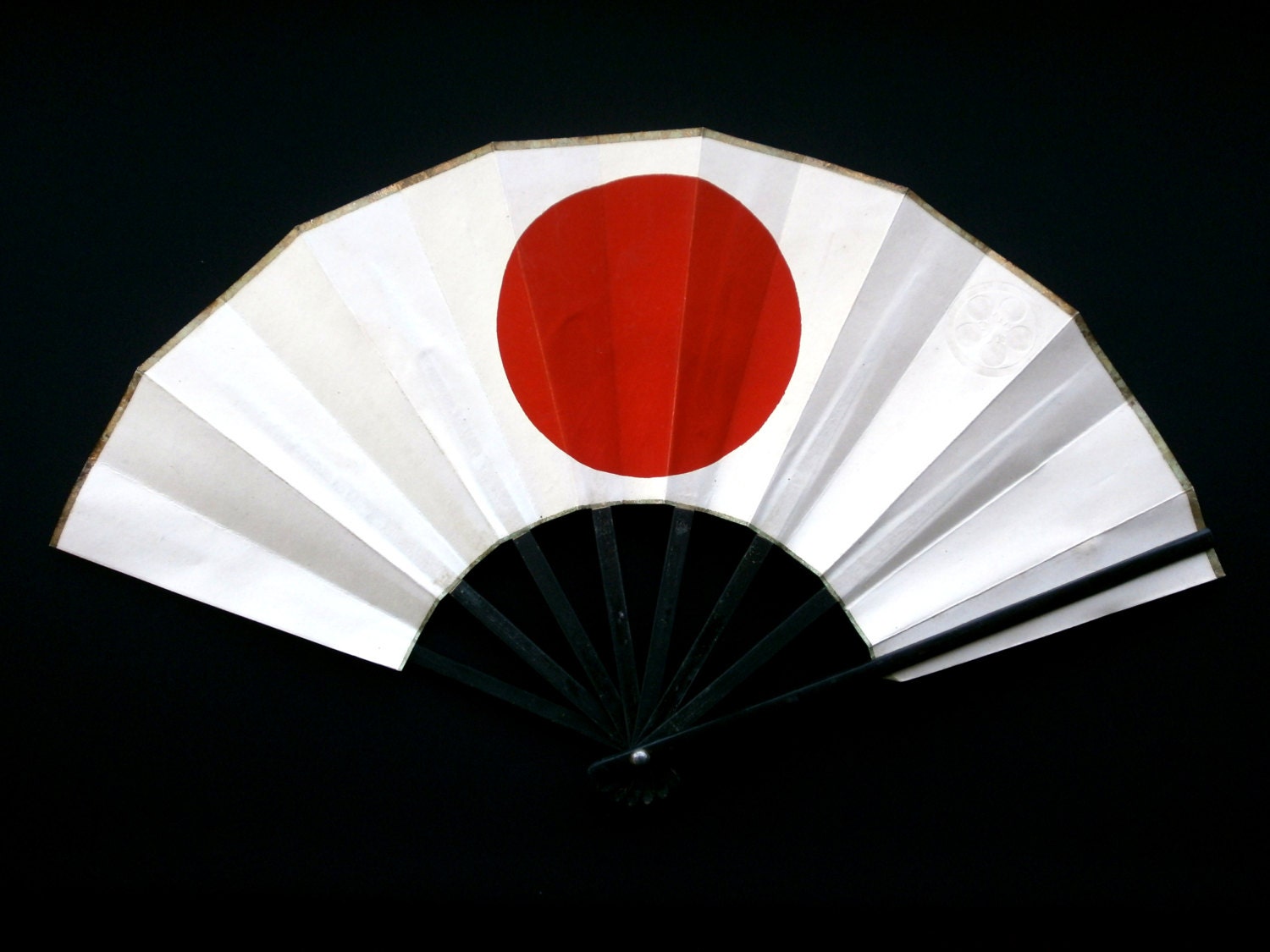 Vintage Japanese Hand Fan F255 circle of the sun The national flag of ...