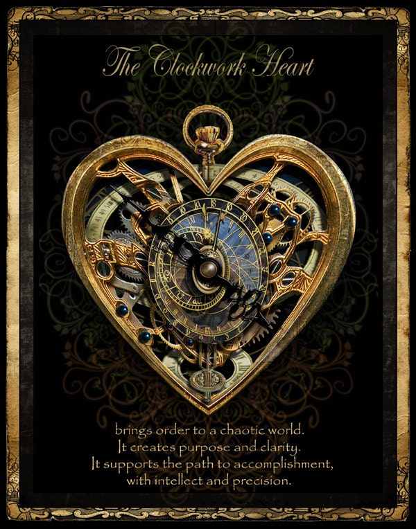The Clockwork Heart 11x14 Art Print with Poetry by Brian