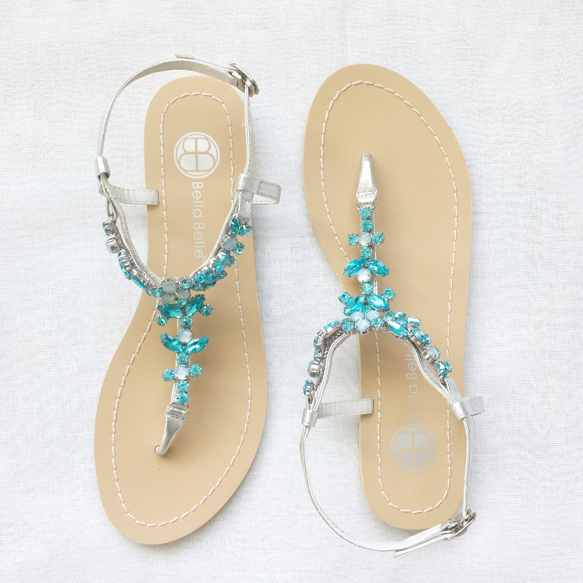 Wedding Sandals Something Blue Ombre Shoes for Beach