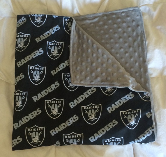 Oakland Raiders Baby Minky Dot Baby Blanket