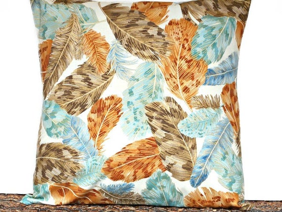 Feathers Pillow Cover Cushion Southwestern Brown by PookieandJack