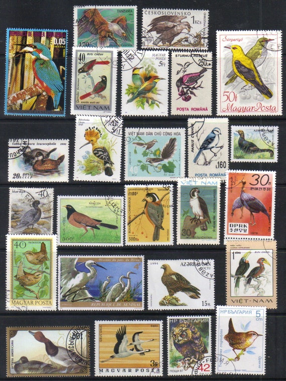 Bird postage stamps Vintage postage stamps Worldwide