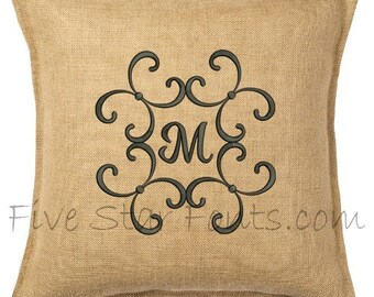 Refined Elegant Swirl Monogram Font Machine Embroidery