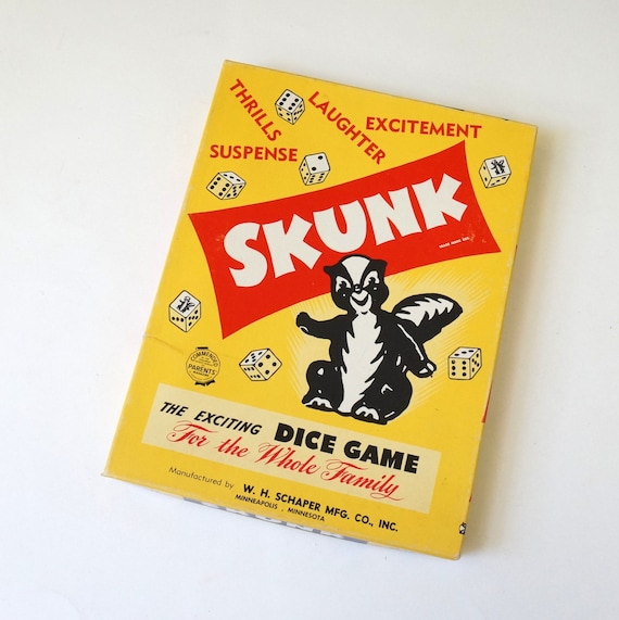 SALE / Schaper Skunk Game 1953 VGC / The Exciting Dice Game