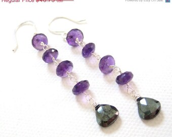 Items similar to Amethyst Earrings, Purple Dangle Earrings, Silver and