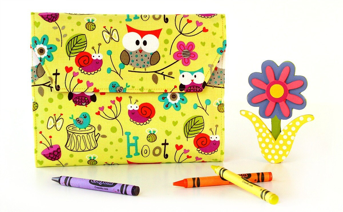 Tweet Hoot Deluxe Crayon Wallet Ready to ship by OurLittleMesses