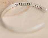 Custom Thin Sterling Silver Cuff | Custom Hammered | Stacking Cuff | Personalized Silver Cuff | Personalized Gifts | Minimalist Cuff