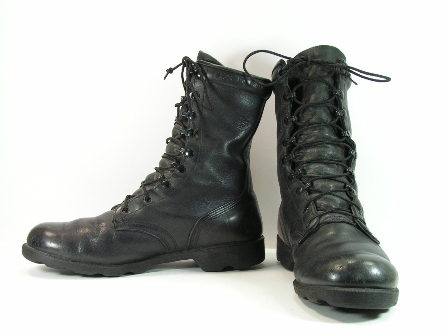 vintage combat boots mens 10.5 D black leather jungle military