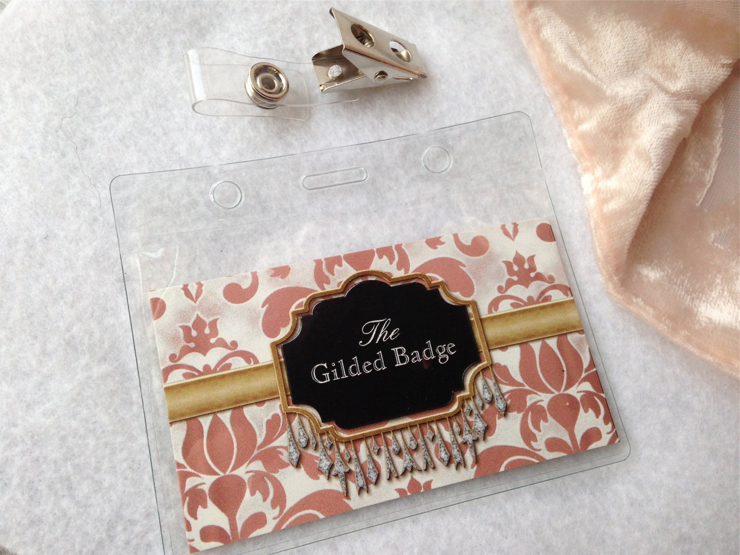 ID Badge Protector Sleeve and Clasp