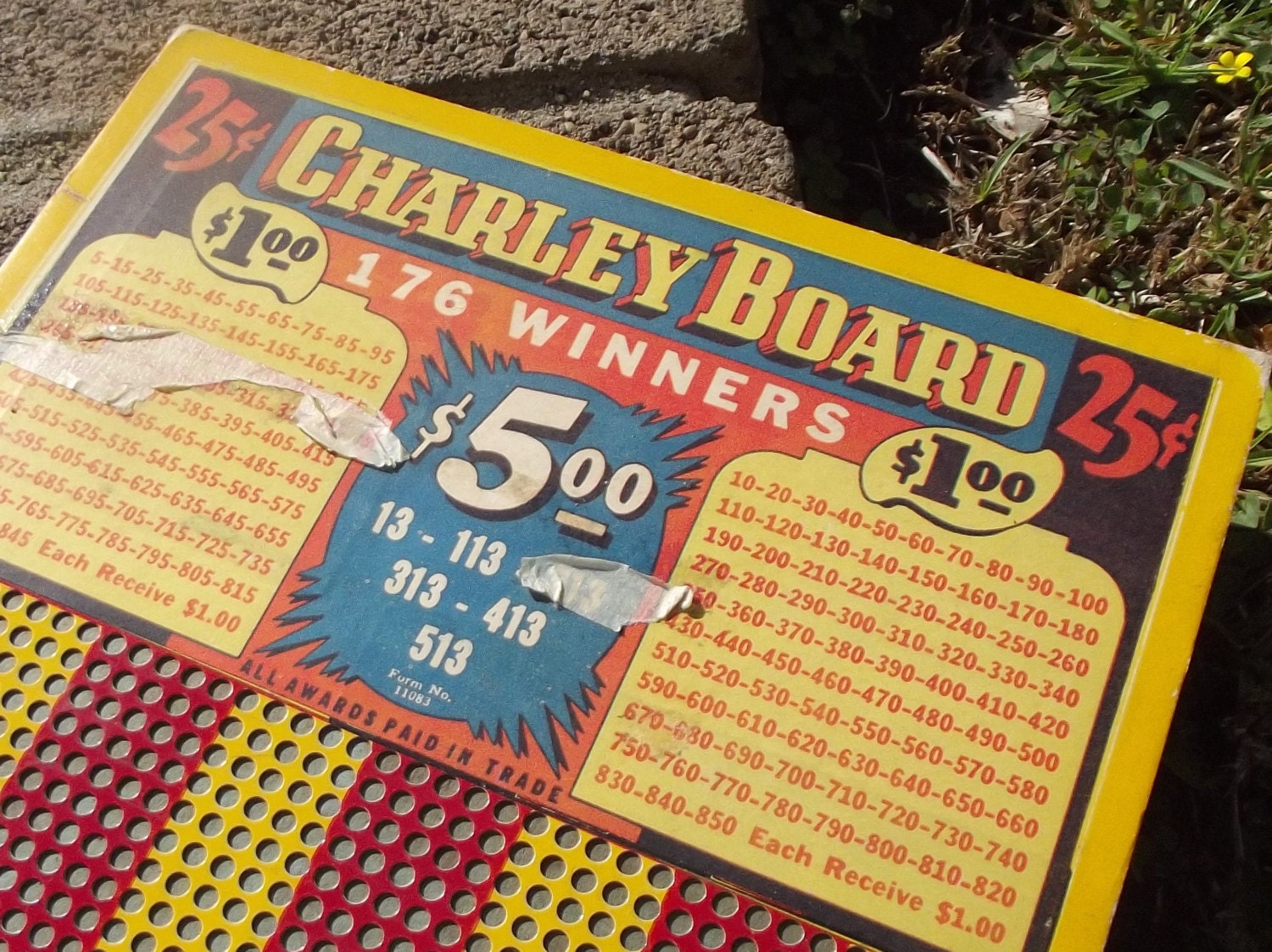 Gambling Charley Game Board Punch Out by VintageSantaBarbara