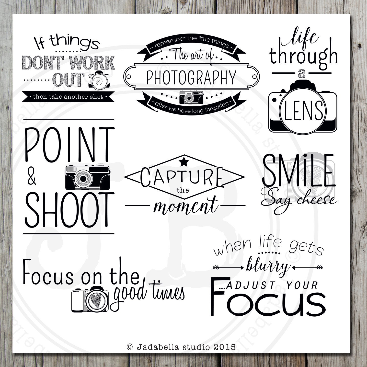 Photography Word art, word overlays, Title photo clipart, Camera