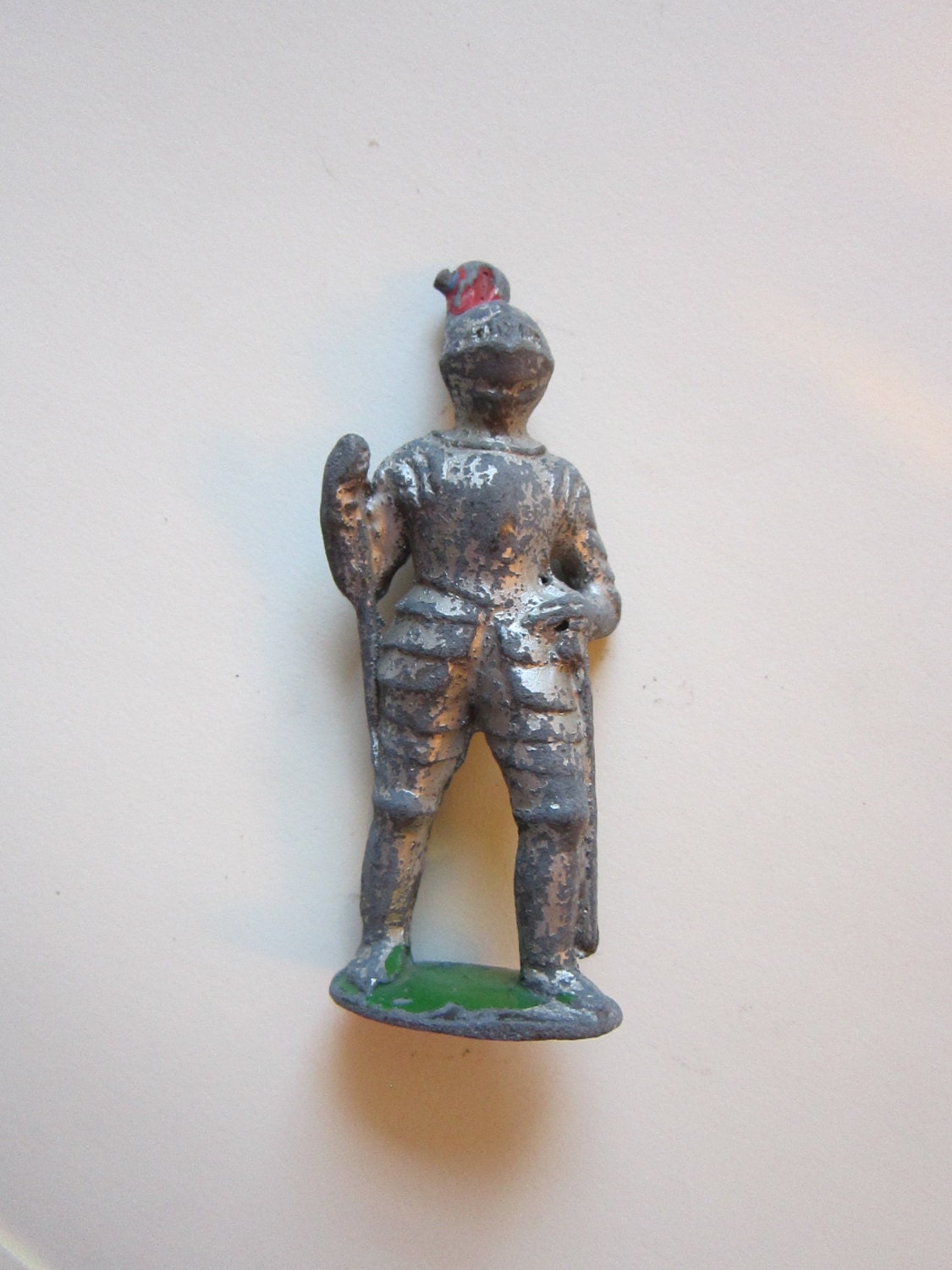 vintage miniature knight figurine metal cast