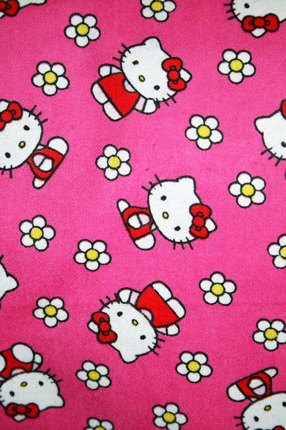 Hot Pink Hello Kitty Flower Pillowcase