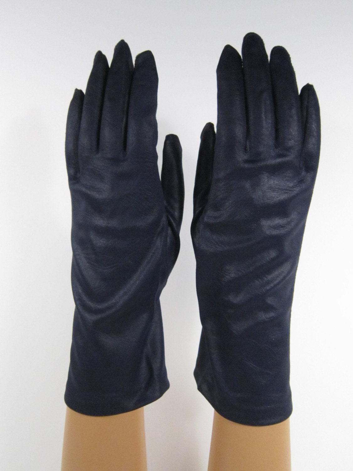 8 Vintage Womens Black  Dress  Prom  Church Gloves  10 inches