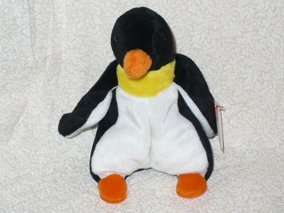 Penguin Stuffed Animal Ty Beanie Babie Waddles the Penguin 1995 Vintage Beanie Babie