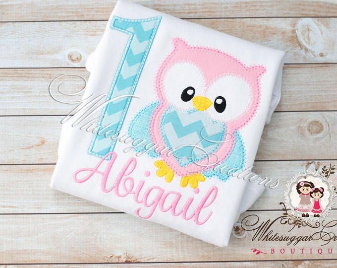 Baby Girl Owl Birthday Shirt - PREMIUM Custom Shirt - Girl Owl Birthday Outfit - 1st Birthday Party, Owl Shirt, Toddler Birthday Shirt