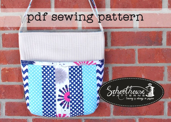 Quilted Shoulder Bag PDF sewing pattern A by SchoolhousePatterns