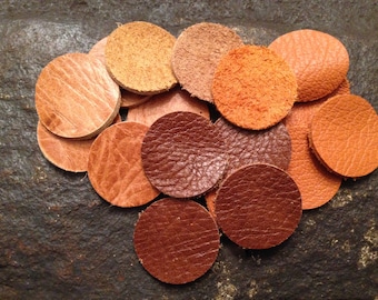 Leather Diffuser Pads Set of 12 Pads for Essential Oil Diffuser Necklace ,12 one inch leather circle pads for Aromatherapy Necklaces