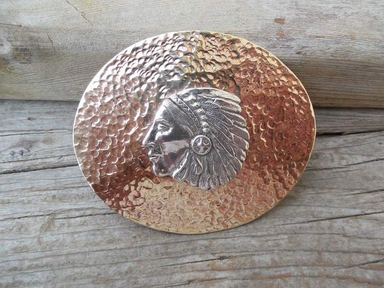 Belt buckle handmade in brass and sterling silver by Billyrebs