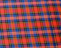 Popular items for red plaid fabric on Etsy