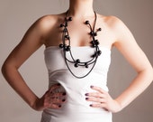 Modern pvc matt all black statement necklace urban streetwear jewelry bold style Jewelry unique design plastic trendy modern minimal-chic