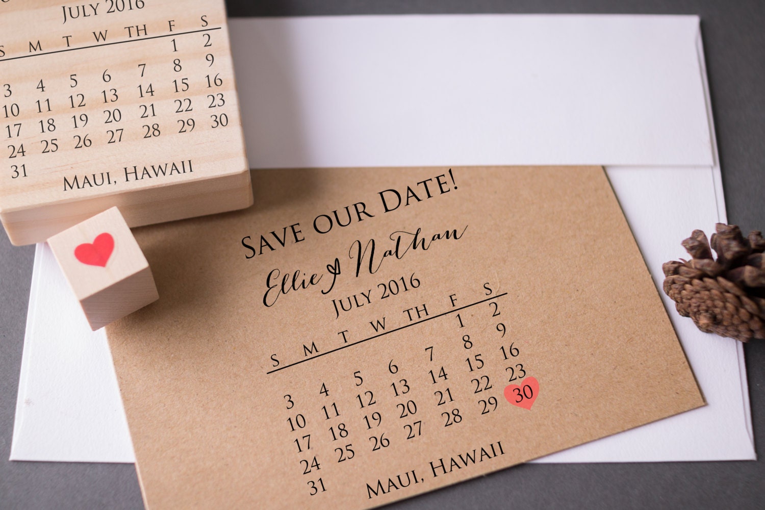 Save the Date Stamp Set DIY Calendar Stamp with by stampcouture