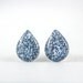 rain drop post earrings with light blue glitter on sterling silver posts, fun earring, unique earring, light blue earrings, stocking stuffer