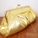Metallic clutch, gold clutch purse in frame, formal evening bag with chain