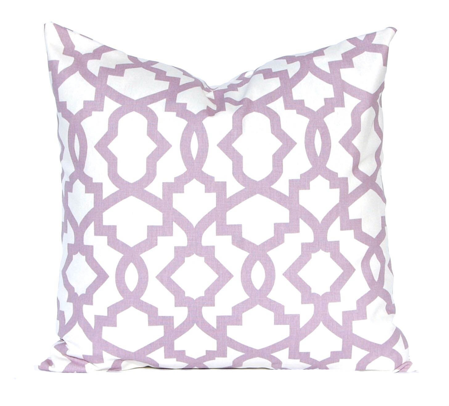 Lilac Pillow Covers Purple Pillows Trellis by CompanyTwentySix