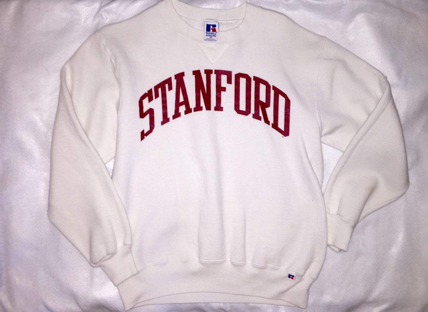 Vintage Stanford White Crewneck Sweatshirt University Clothing