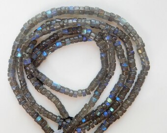 5-5.5mm Blue flashy Labradorite heishi beads ( options of 1/2 strand and full strand)
