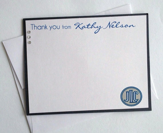 Items similar to Personalized Stationery, Monogram Stationery, Custom