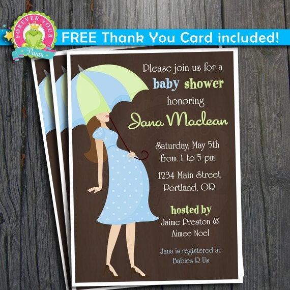 Boy Baby Shower Invitation - FREE Thank You Card included Il_570xn