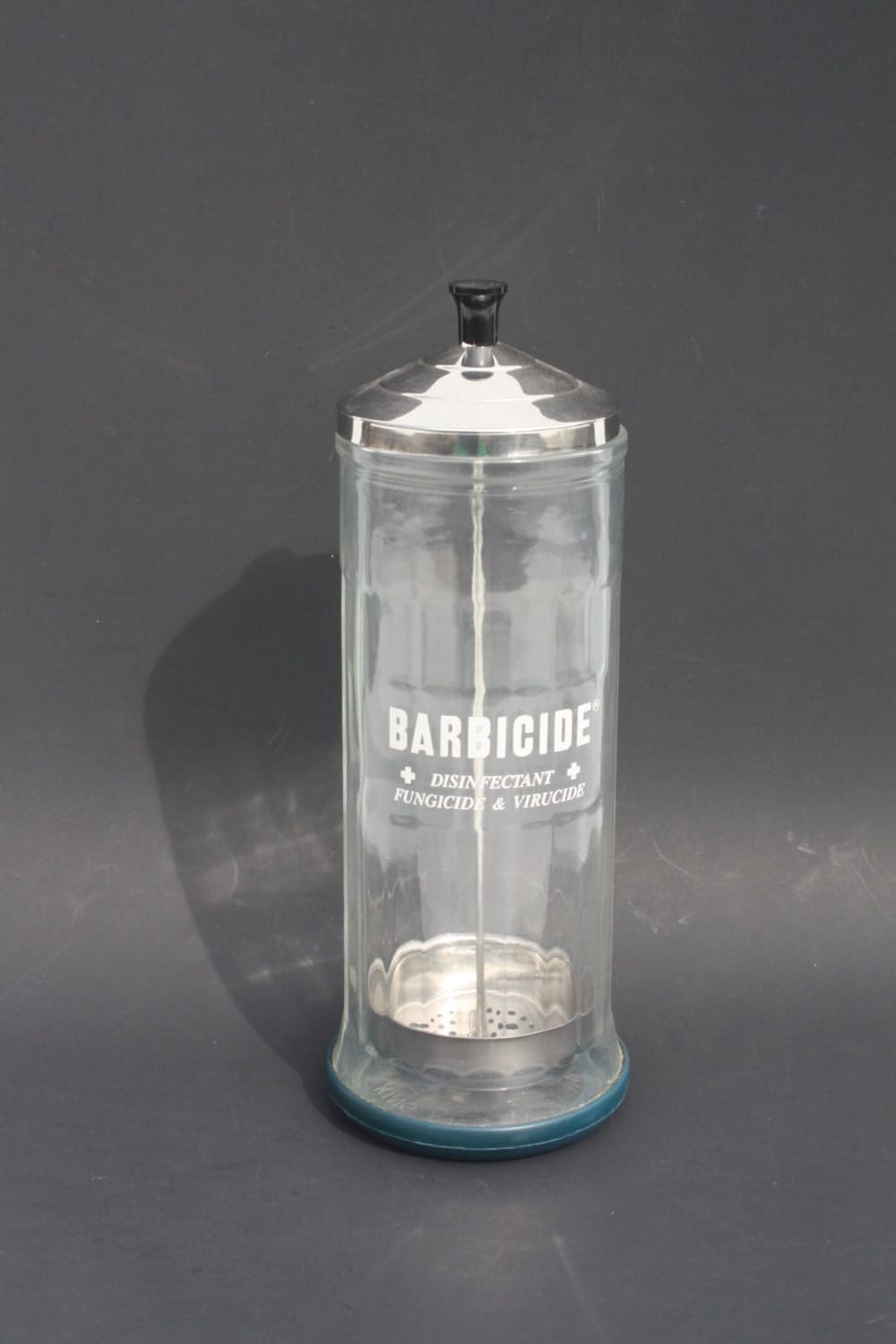 Vintage Barbicide Barber Salon Jar Disinfectant Fungicide