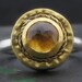 Gold Citrine Ring , 24k Gold & Silver Ring , Round Citrine Ring, Gemstone Ring , Coctail Gold Ring , Solid Gold Ring