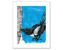 Popular items for magpie art on Etsy