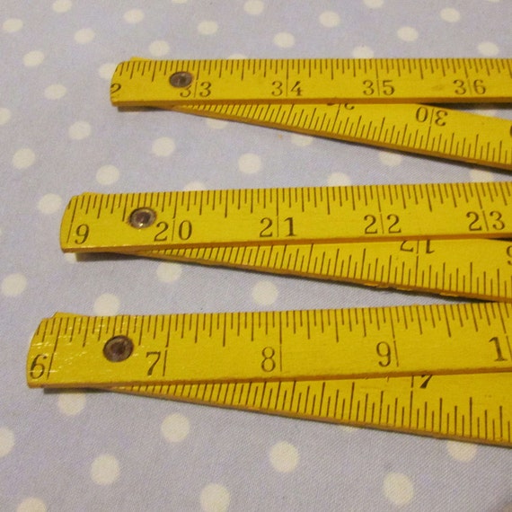 Vintage GERMANY Yard Stick Ruler to 39 inches Yellow Expanding