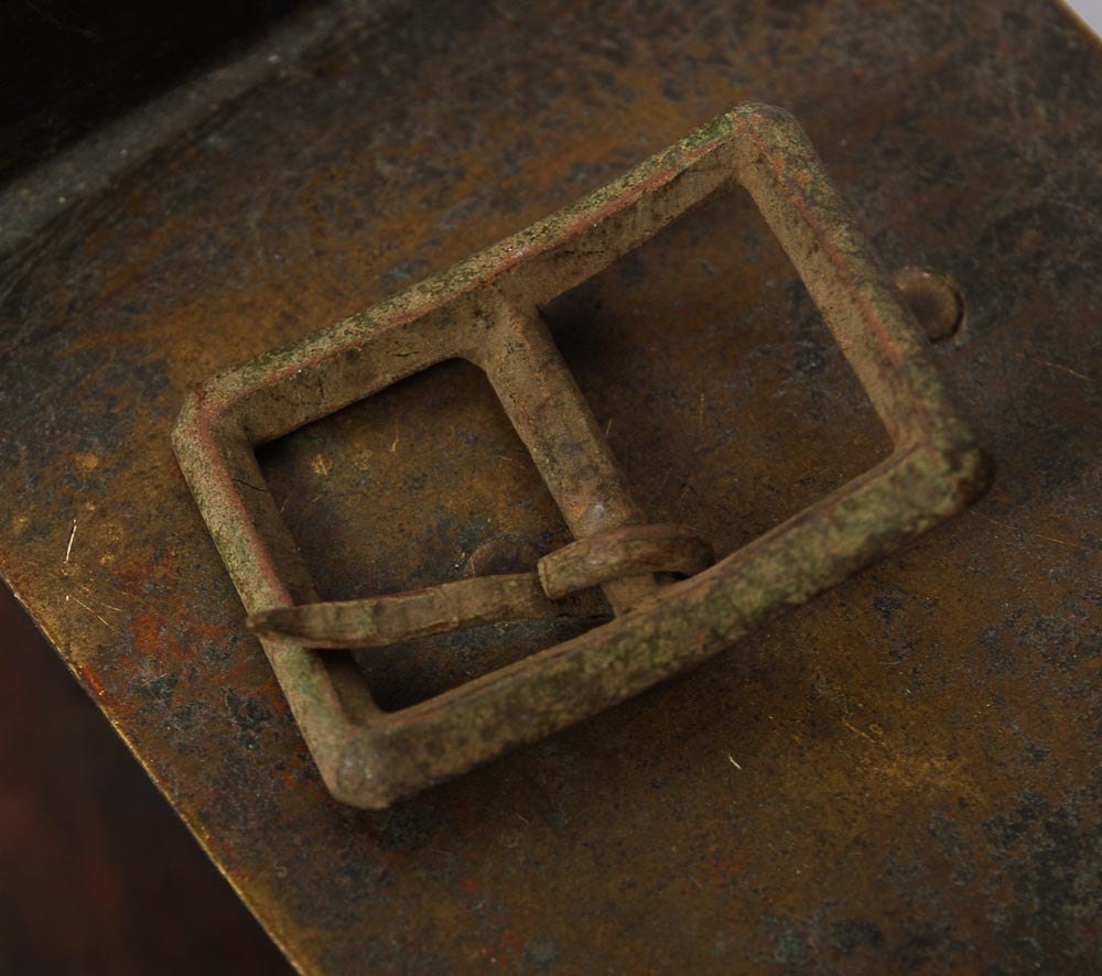 Antique parts of solid brass belt buckle, part, finding, connector