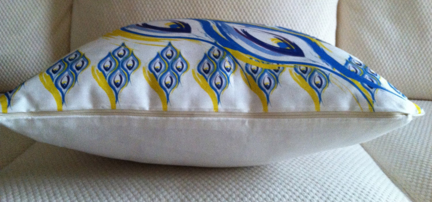 Turquoise PillowYellow Sofa Pillow Turquoise Peacock