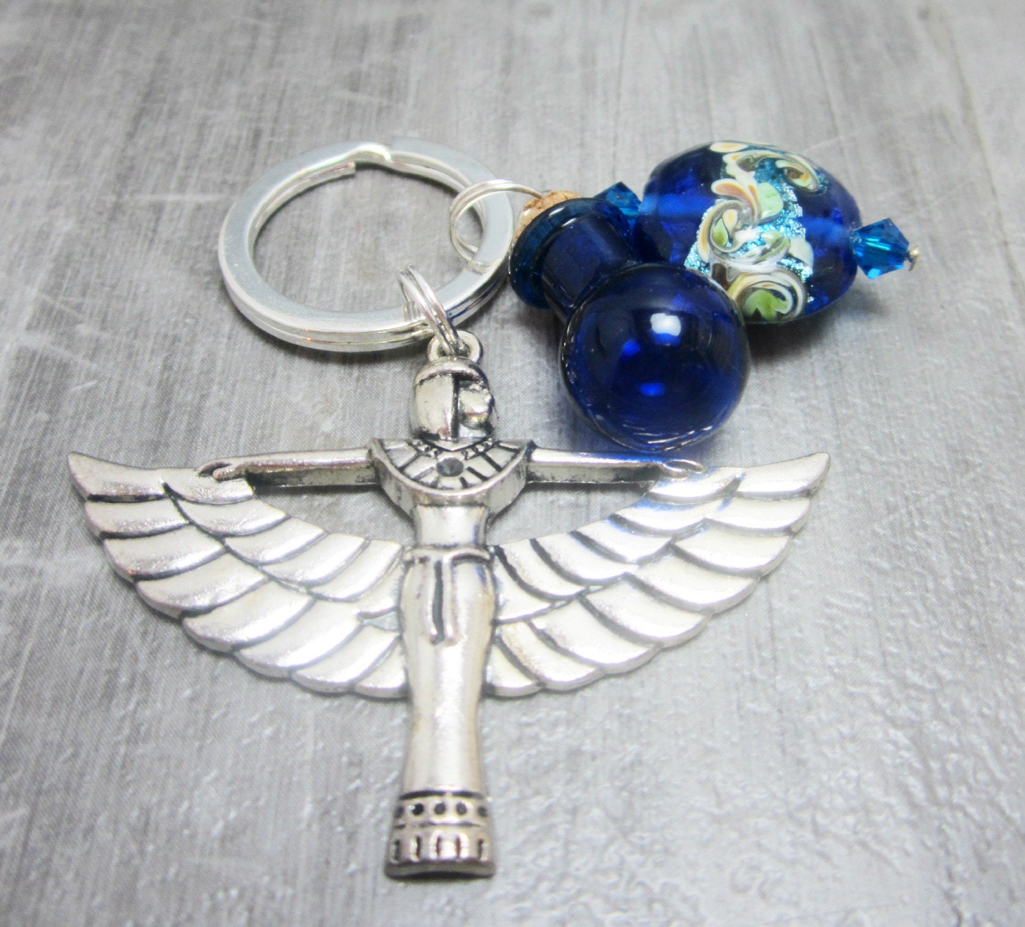 Egyptian Keychain Isis Key Chain Egyptian Goddess Key Ring