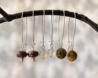 Earth Tone Earrings, Brown Green Earrings, Nature Lover Jewelry, Interchangeable Earring Set, Mothers Day Gift
