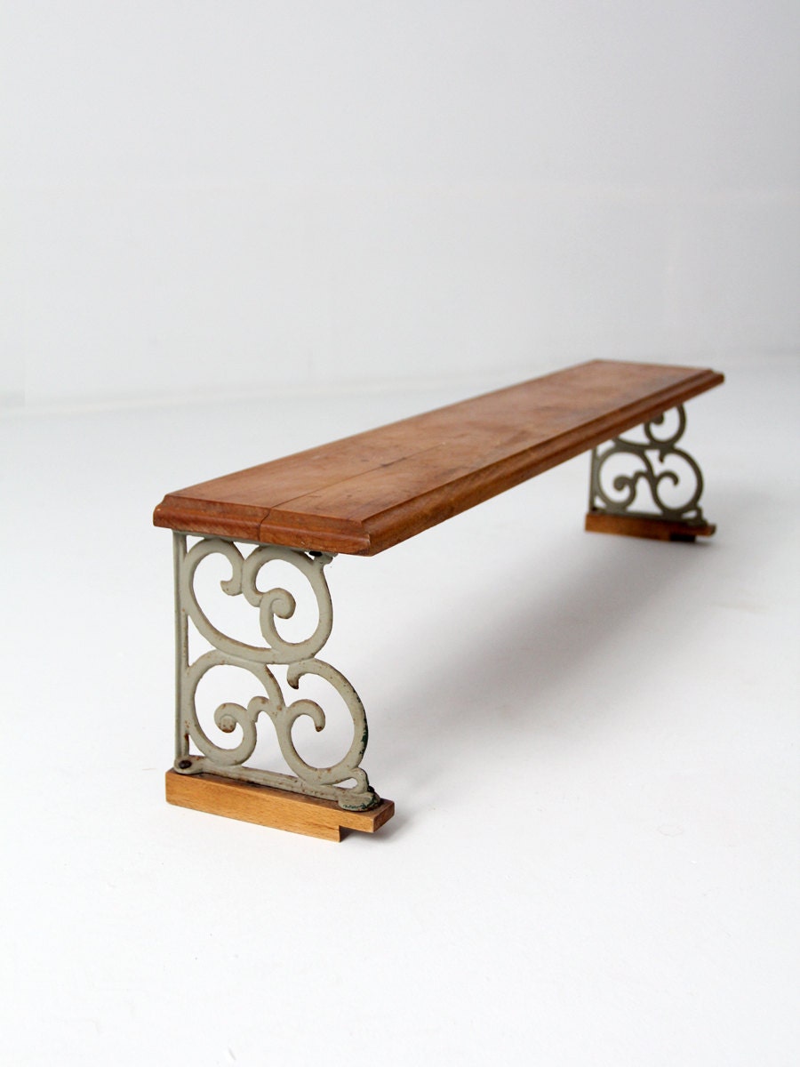 vintage shelf wood and iron riser