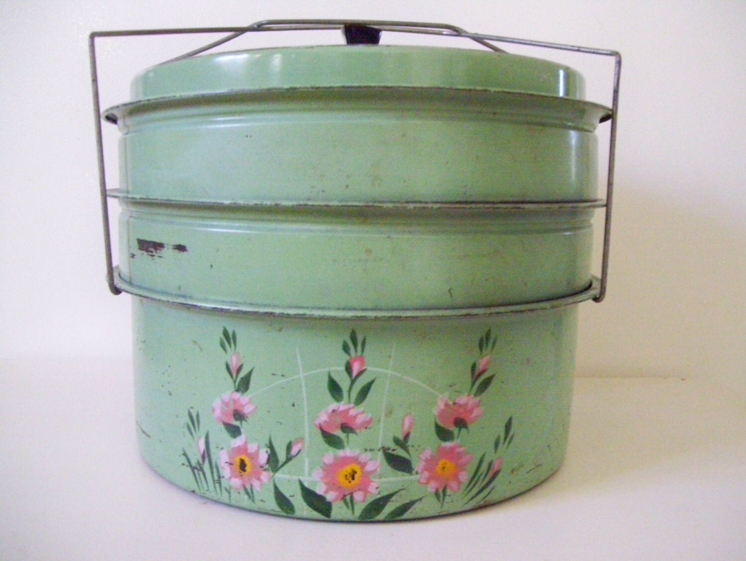Vintage Cake Carrier Pie Carrier Three Tier by LakeBreezeVintage