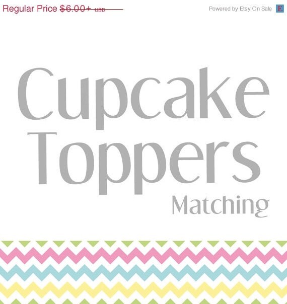 ON SALE Matching Cupcake Topper/Favors Tags Il_570xn