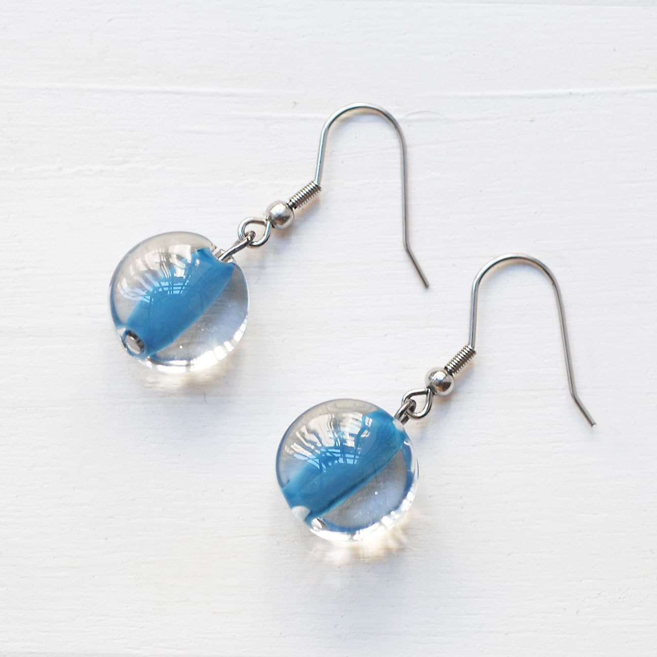 Navy dangle earrings Clearance