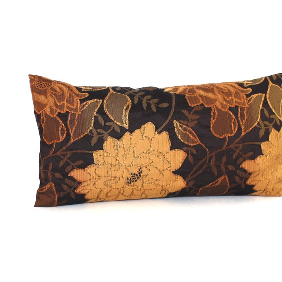 Lumbar Pillow Rust and Black Pillow Throw by couchdwellers